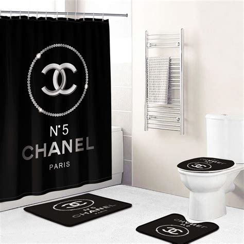 chanel shower curtain set|chanel bathroom curtain.